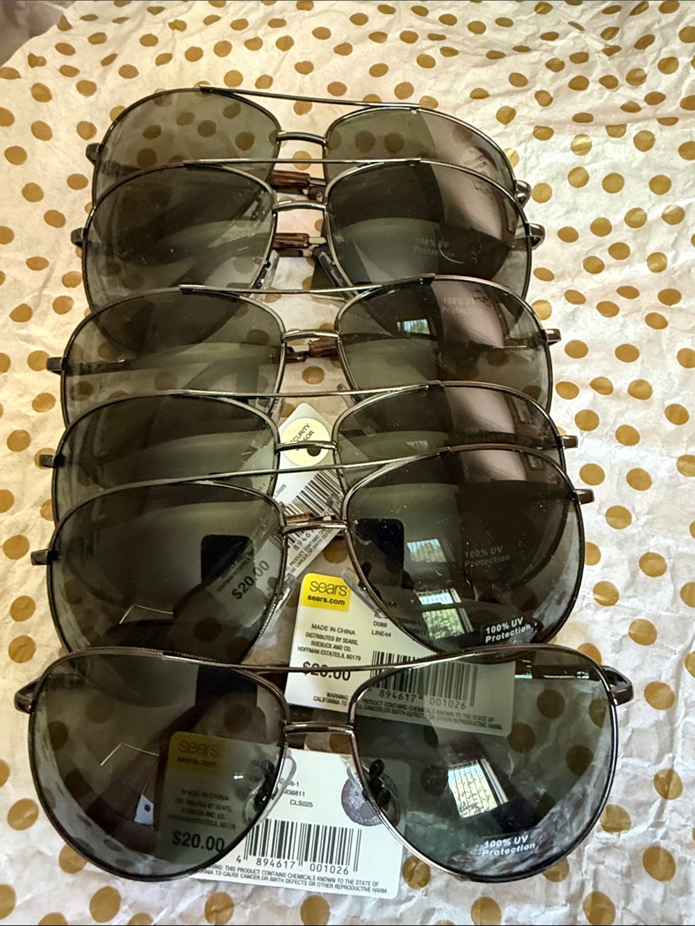 Sears Black and Smoke Brown Aviator Classic Sunglasses Set